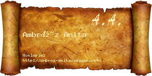 Ambróz Anita névjegykártya