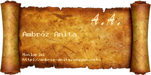 Ambróz Anita névjegykártya